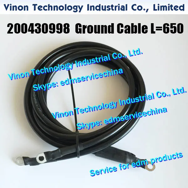 200430998 edm Ground Cable L=650mm for ROBOFIL 200/400/600/2050 machine. Charmilles 200.430.998, 430.998, C430998 EDM Grounding braid C610