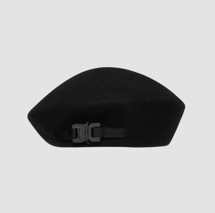 2019 1017 Alyx Studio Logo Wol Black and White Beret Men and Women Hip Hop Outdoor Street Warm Hat2706