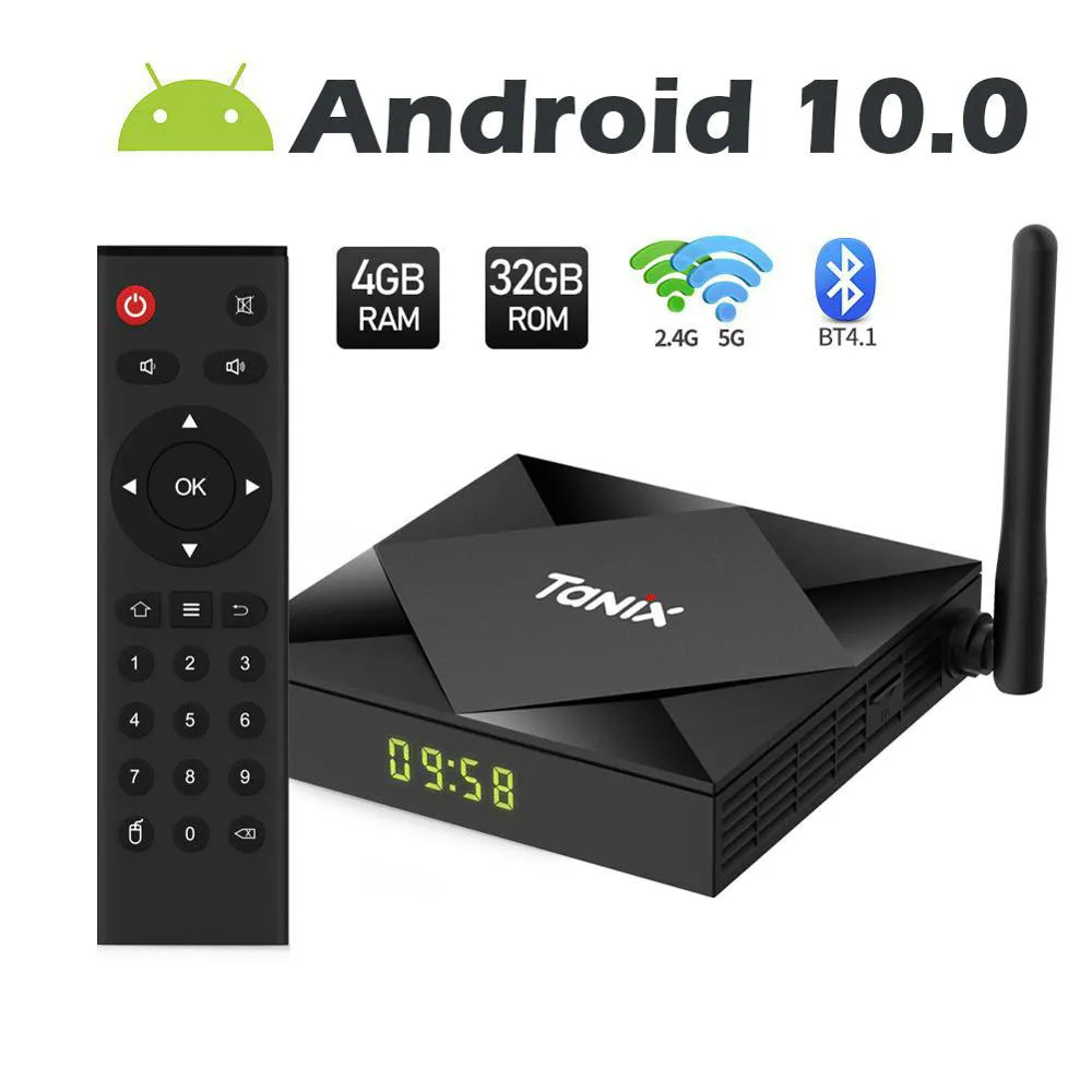 Tanix TX6S Android 10.0 OTTテレビボックス4GB + 32GB / 64GB ROM ALLWINNER H616デュアルWifi 2.4G + 5G BTスマートテレビボックス