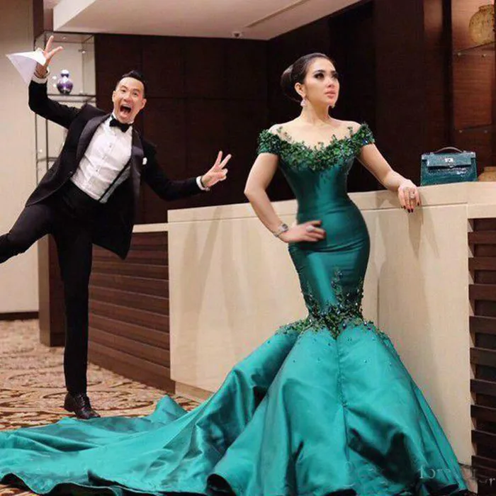 Emerald Green Off Shoulder Mermaid Prom Dresses Formal Evening Gowns From Shirley s 138.7 DHgate.Com