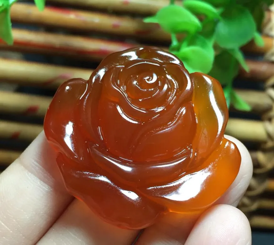 Agate naturelle topaze Rose pivoine pendentif usine directe vente en gros vente au détail