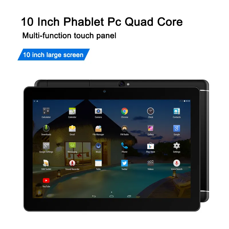 رباعي Core 10 بوصة الكمبيوتر اللوحي Android 4.4 1G 16G 3G Phablet Tablets دعم OTG wifi