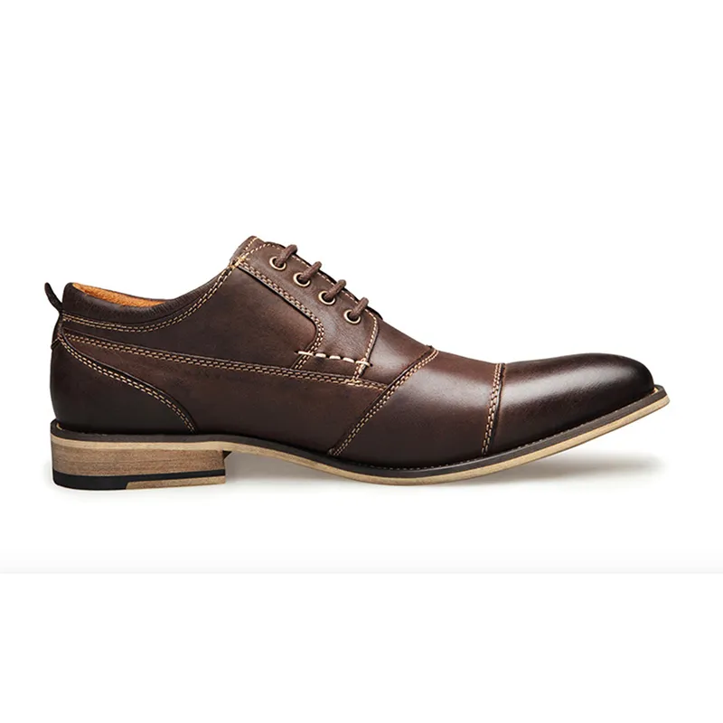 Högkvalitativa män Formell Klänning Skor Gentleman Business Shoes Äkta Läder Loafers Pekade Toe Mens Designer Party Office Casual Shoes