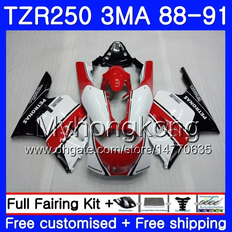 Karosserie für Yamaha TZR250RR RS RR YPVS TZR250 88 89 90 91 244HM.8 TZR-250 Stock rot schwarz TZR250 3MA TZR 250 1988 1989 1990 1991 Verkleidungsset