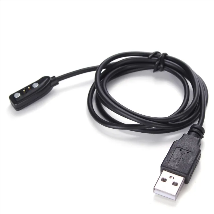 Cabo de Carregamento USB magnética para Seixo Inteligente Relógio Carregador de Cordão de Pulso 100 CM Preto 100 pçs / lote