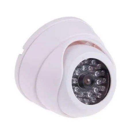 CCTV 가짜 IP 카메라 더미 감시 보안 돔 미니 카메라 30 깜박임 LED 가벼운 카메라 보안 실내 야외 화이트