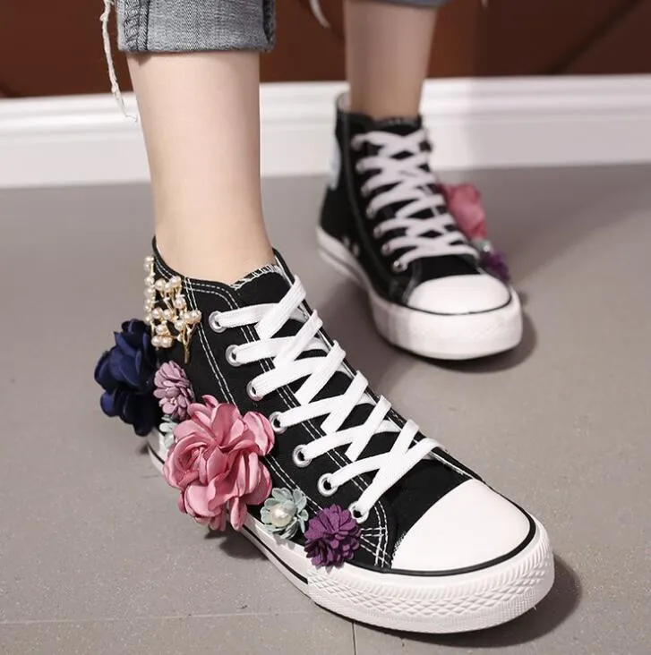 Rustic Country Wedding Shoes Women Handmade Crystals Pearls Sneakers Bridal flat Shoes Canvas plimsoll bridesmaid Sneaker shoes si7773143