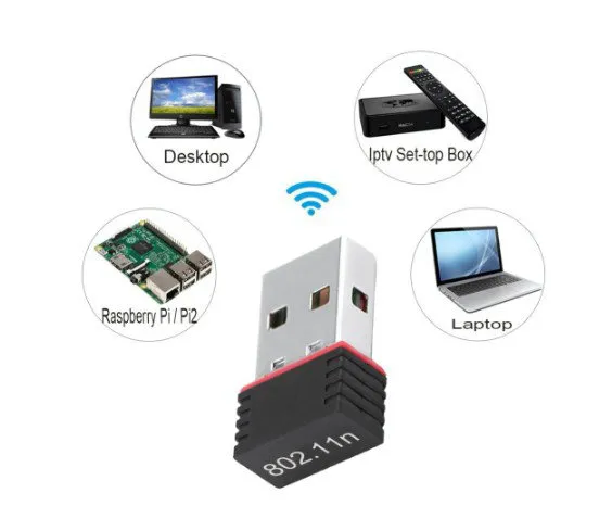 Windows Vista Mac Linux用のNANO 150M WiFiアダプタMini USB IEEE 802.11nサポート64/128ビットWEP WPA暗号化