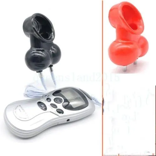 Scrotal Chastity Device Electric Male Ball Stretcher Scrotum Pouch Time Delay #R76