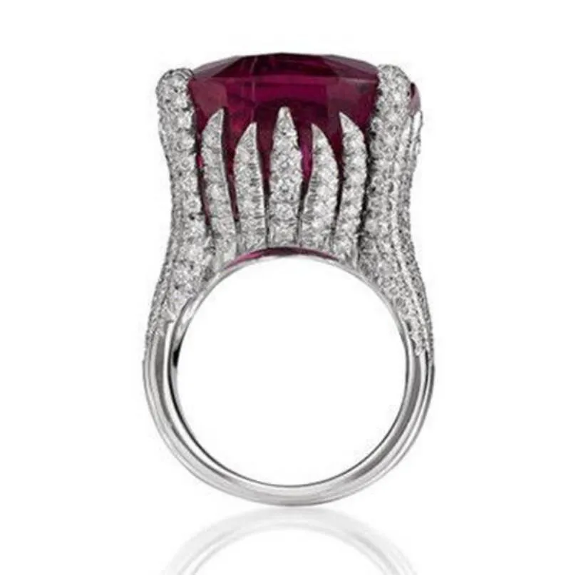 jewelry ruby rings square prong setting rings for women female jewelry fashion of 247v