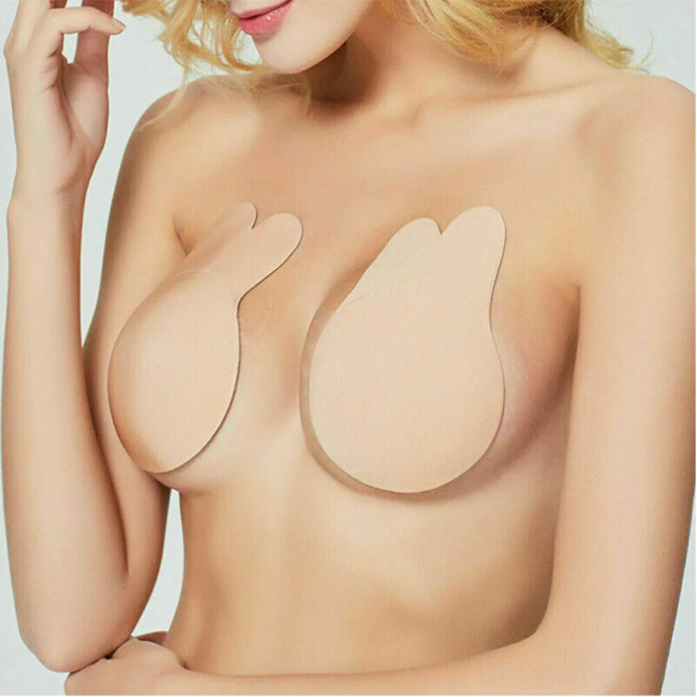 Large Women Invisible Brassy Tape Breast lift Lifting Bra Silicone