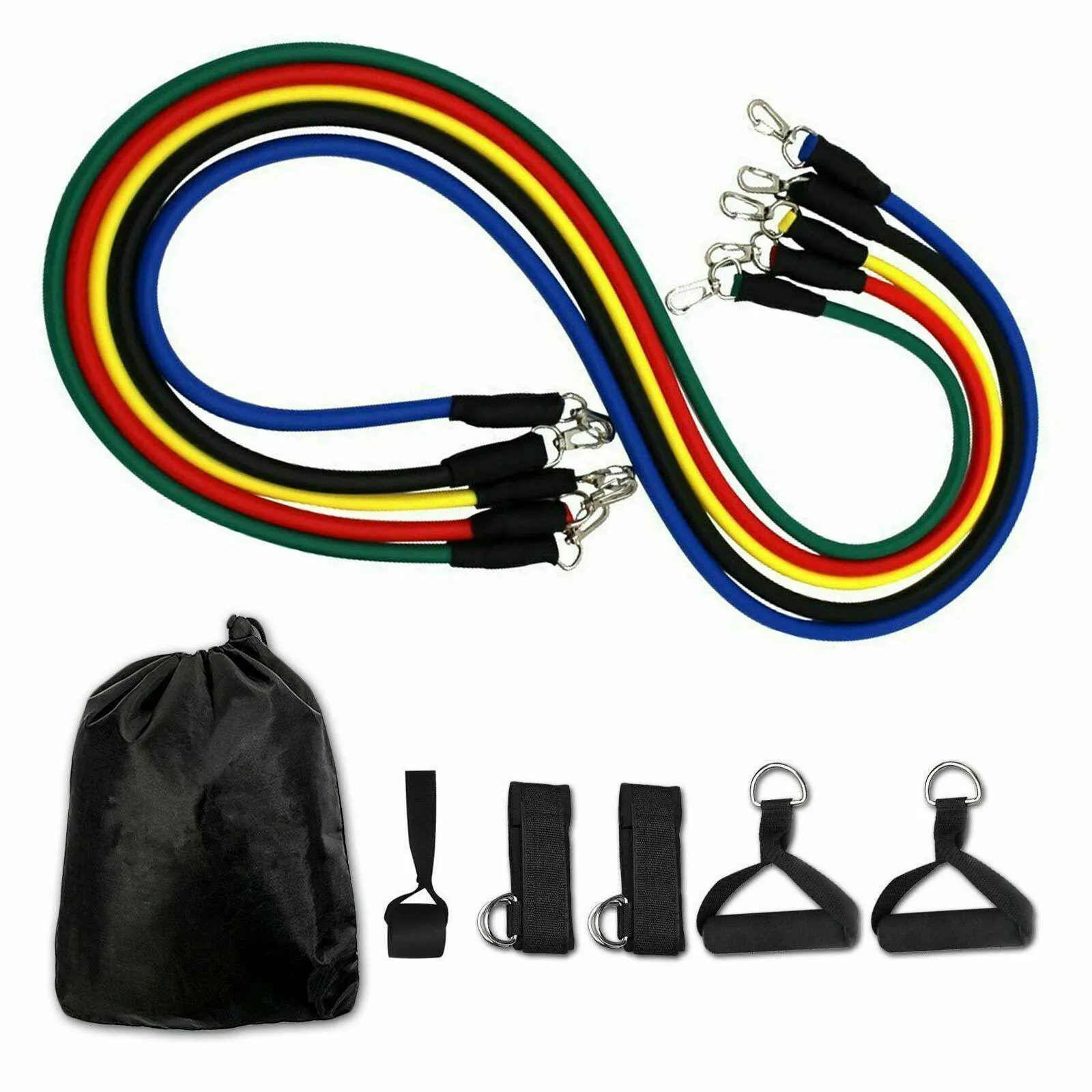 US Stock 11 pz/set Pull Rope Esercizi di Fitness Fasce di Resistenza Tubi In Lattice Pedale Excerciser Allenamento di Allenamento Del Corpo Fascia Elastica di Yoga