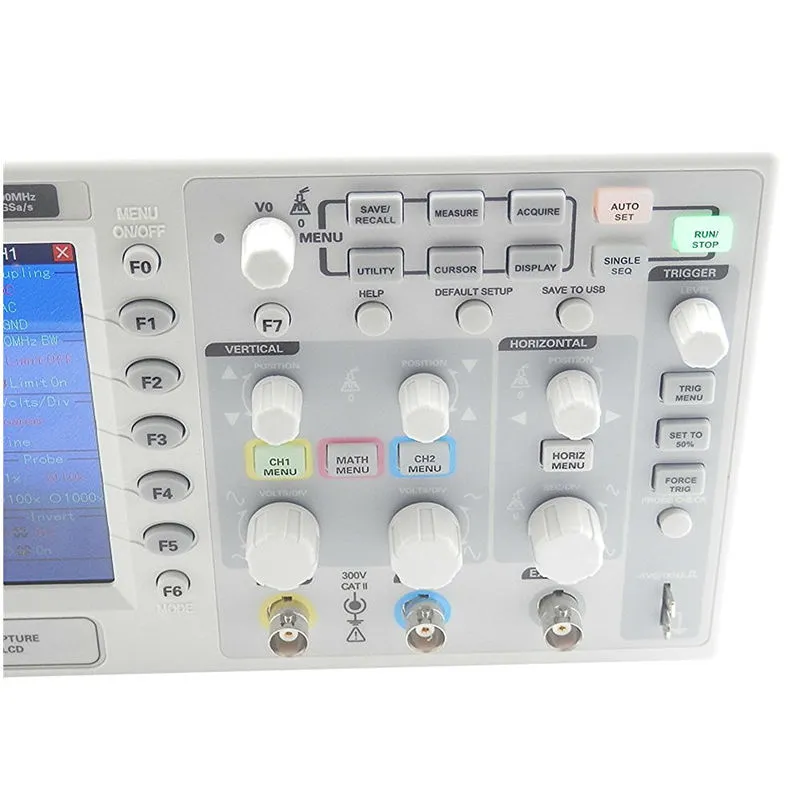 Livraison gratuite Oscilloscope à stockage numérique Hantek DSO5202B 200MHz 1GS / s USB 7 '' Couleur 2 canaux 2CH Longueur d'enregistrement 1M USB AC110-220V