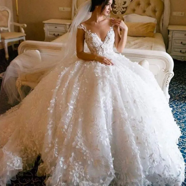 Ball Gown Tulle Off The Shoulder Wedding Dresses Puffy Wedding Dresses