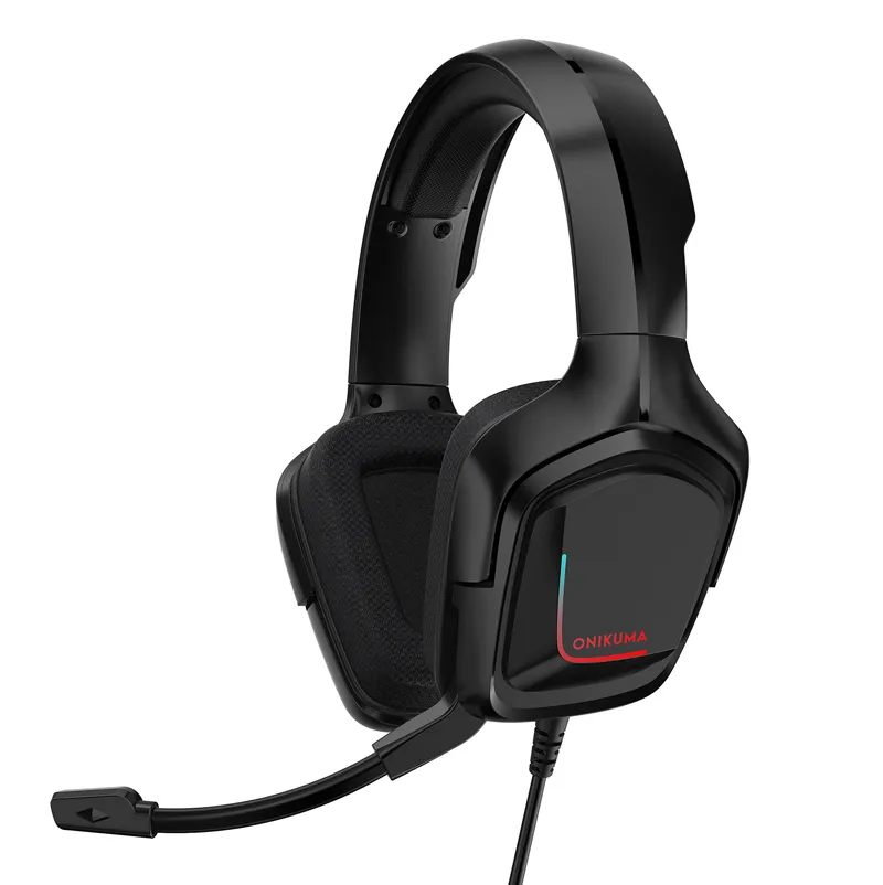 ONIKUMA K20 Gaming Headset PS4 Kopfhörer 3,5 mm PC Gamer Stereo Game Kopfhörer mit Mikrofon/LED-Licht