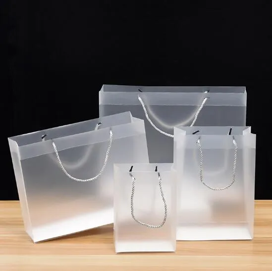 Borse La Spesa In Plastica Smerigliate Trasparenti, Borse Regalo