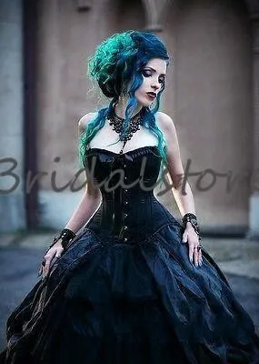 Vestidos de novia Queens malvado de la vendimia Negro vestidos de novia de estilo victoriano gótico Vestidos de novia Queens malvado de la vendimia Negro vestidos de novia de estilo victoriano gótico