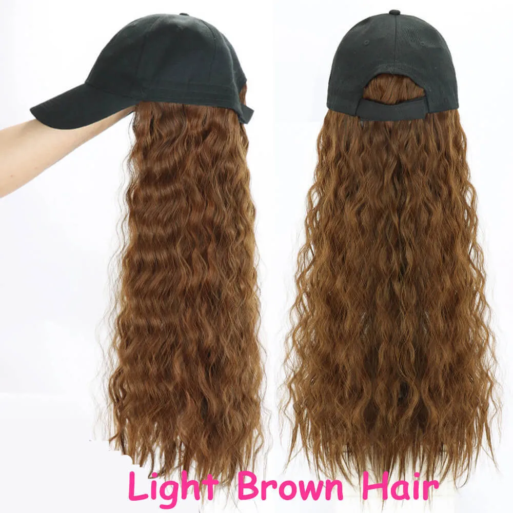 Kinky Curly Easy Perucas Sintéticas De Tricotadas Cap Wigs Moda Mulheres Malha Chapéu Boné Boné Longo Cabelo Longo Grande Beret Novo Design