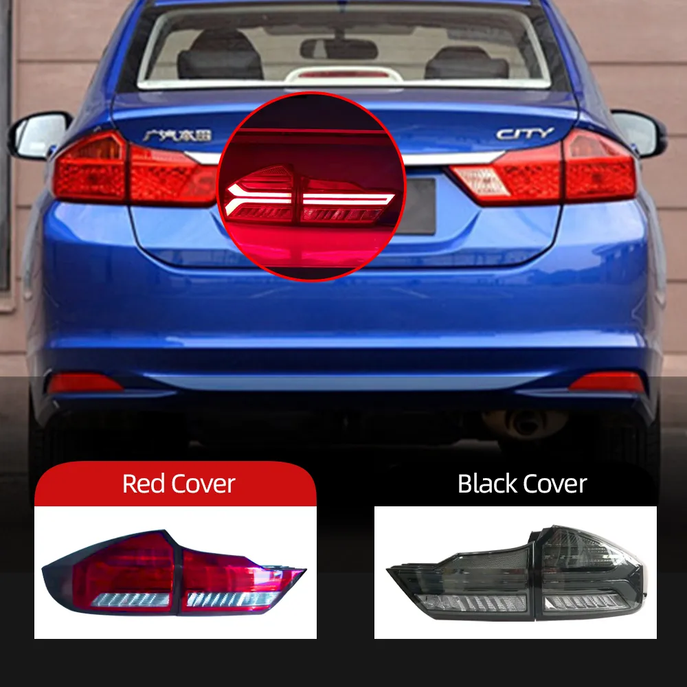 Car-Styling für die Honda City 2014-2018 LED-Rückleuchten Nebelscheinwerfer Rücklicht DRL + Bremse + Park + Signalleuchten
