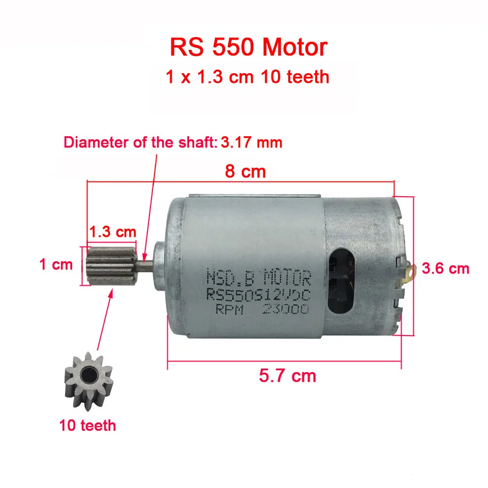 Детский игрушечный электромобиль мотор 12 В DC Motor 550 390 для детской езды на автомобильном двигателе для детского электромобиля 570 35000RP293C