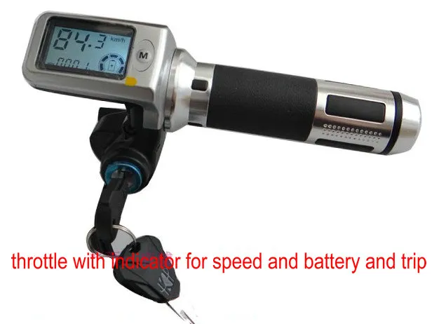 поворот руля газа для электрического велосипеда скутер трехколесный велосипед MTB 36v48v60v с замком / ключом / индикатором скорости полета
