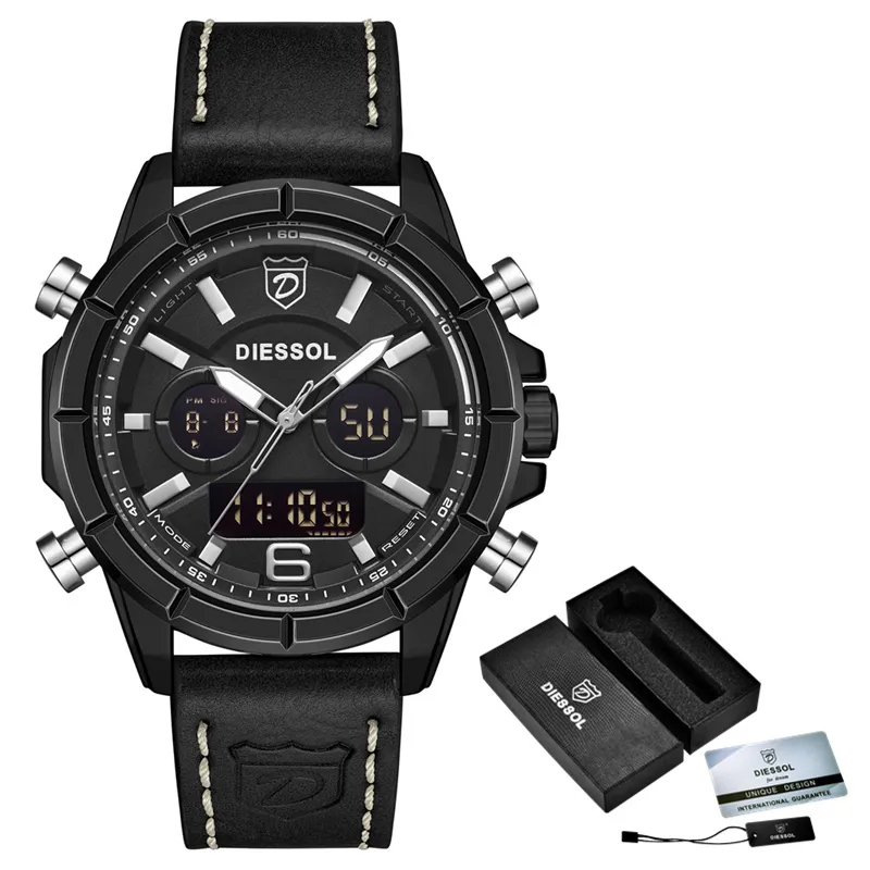 Diessol Top Brand Luxury Watch Men Fashion Quartz Led Digital