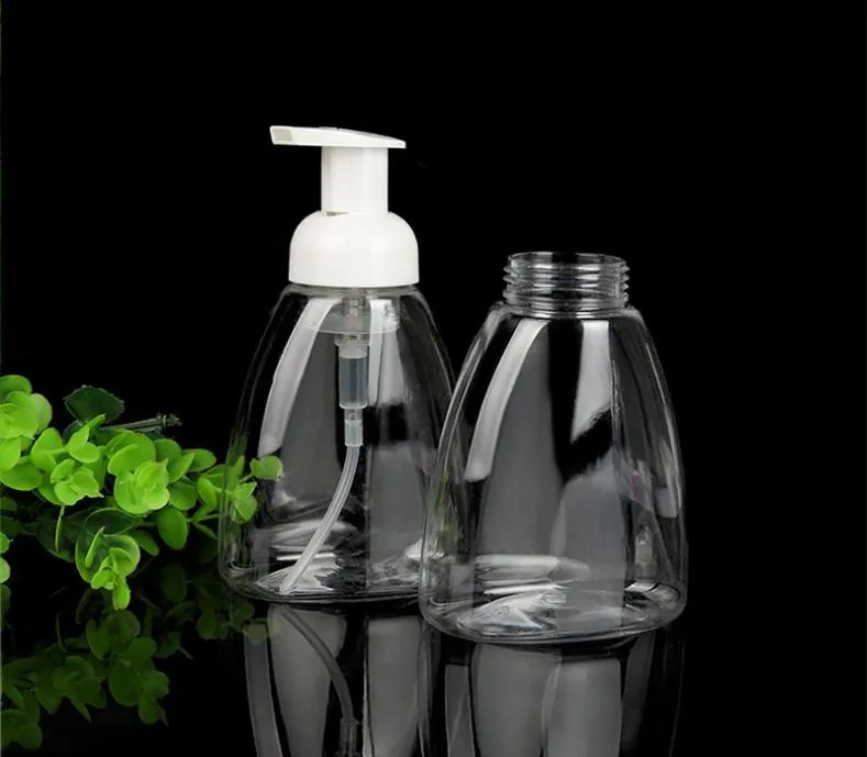 300ml Hand Pump Liquid Soap Dispenser Plastic Bathroom Hotel Liquid Soap Foam Bottle Clear Foam Make Up Shampoo Lotion Containers SN2523