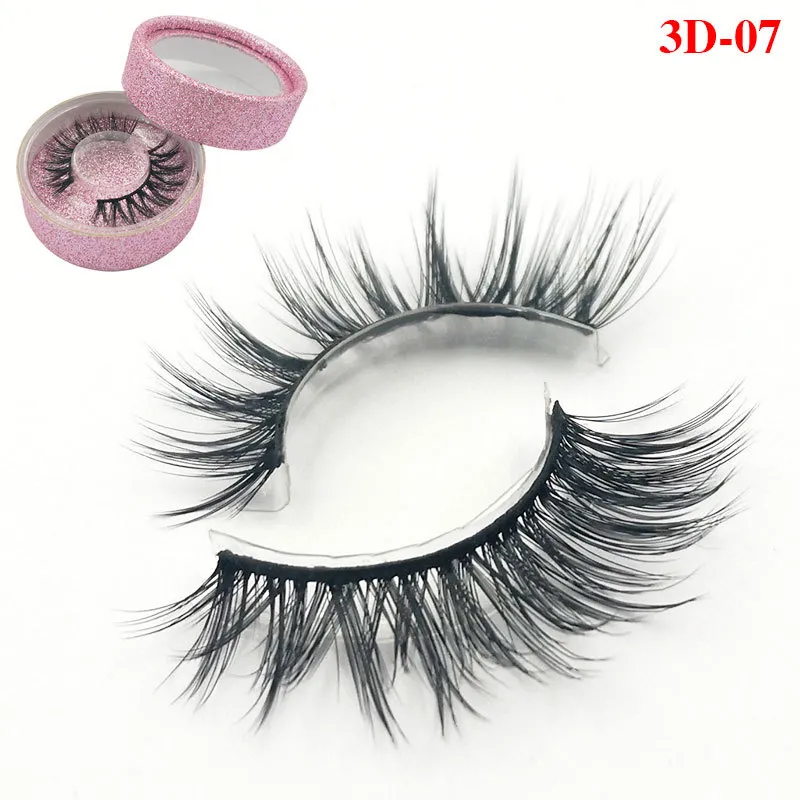 3D Mink Eyelashes Maquiagem do olho Mink Fake Ilhas Falso Soft Natural Natural Eyelashes Olho Lash com Caixa Redonda Pacote Extensão Ferramentas de Beleza GGA2468