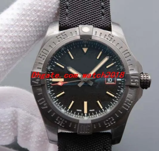 ساعة فاخرة Blackbird 44mm أسود التيتانيوم الذكور مشاهدة V1731110 الأزياء التلقائية الساعات الرجال