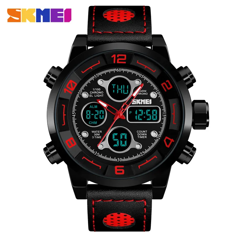 SKMEI Sports de plein air montre numérique hommes 3Bar étanche chronographe chronomètre double affichage montres-bracelets relogio Masculino 1371