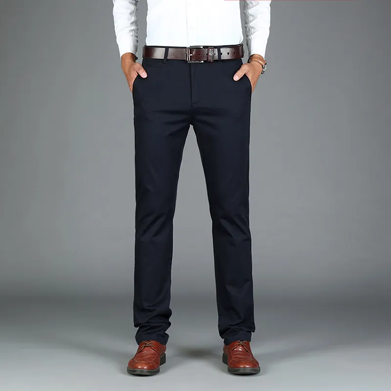 Pantalones para hombre nuevos pantalones formales de traje de boda para hombre pantalones de corte recto pantalones de traje de negocios de buena