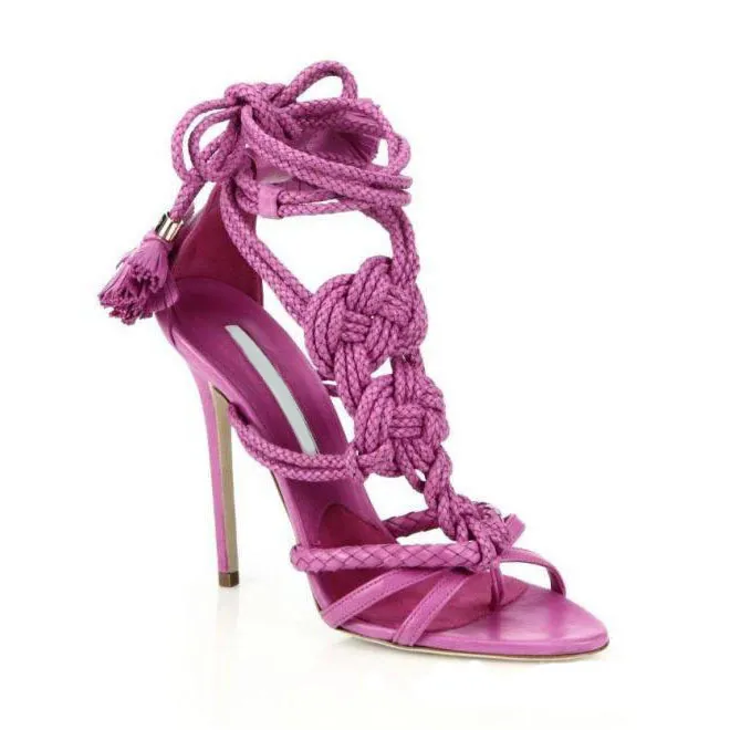 Bulk Purple Strappy Heeled Sandals Womens Lace Up Ankle... At Only $112.89  | DHgate.Com