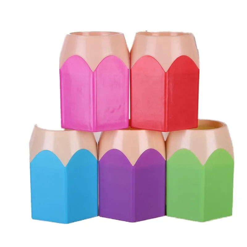 Mignon POP créatif porte-stylo Vase couleur crayon boîte maquillage brosse papeterie bureau ensemble bien rangé conception conteneur cadeau stockage fournitures