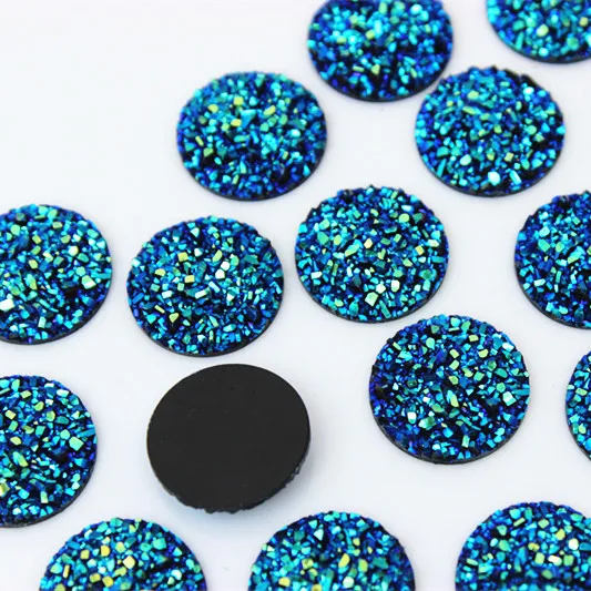 Micui 100pcs 18mm Crystal AB Flatback Round Rhinestone Cabochon Gems Flat Back Resin Rhinestone For DIY Decoration ZZ647273H