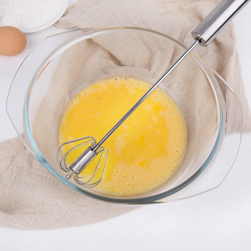 Semi Automatic Egg Whisk Stainless Steel Hand Push Blender Egg