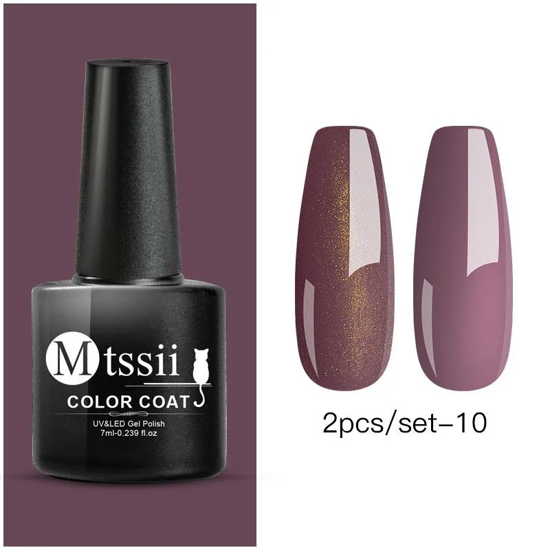 Mtssii Glitter 7ml UV Jel Tırnak Polonya Mat Renk Çiviler Sanat Vernik Hibrid Kapalı Jel Vernik Şanslı Tırnak Jel Lehçe Boya Soak