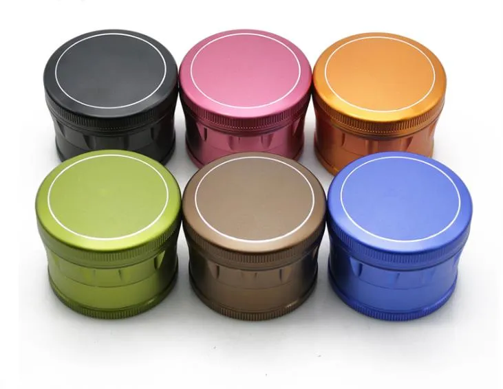 4-Layer Aluminum Drum Smoke Grinder 63mm Multicolored Vertical Metal Smoke Grinder