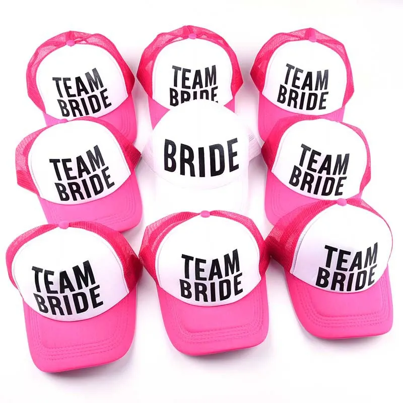 5 stilar Team Bride Baseball Cap Bachelorette Party Hat Bride Att vara DIY Party Decoration Valentine Bröllopsdekoration Supply, W