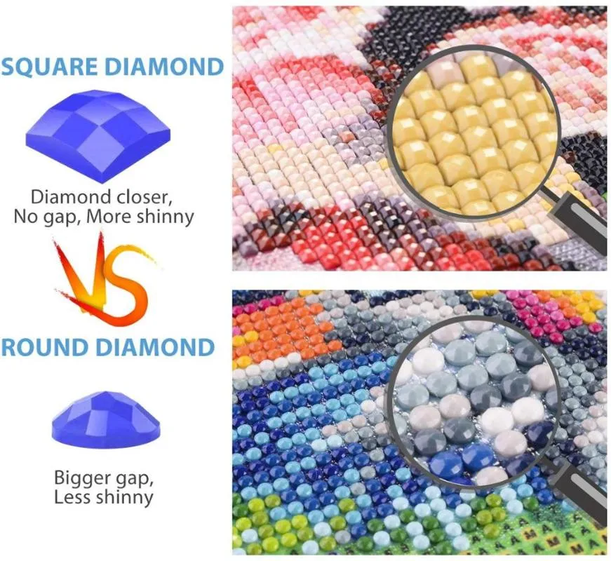 Kit de pintura de diamante 5D con taladro redondo completo, pintura de  diamante para adultos, kit de pintura de diamante de tigre con accesorios  de
