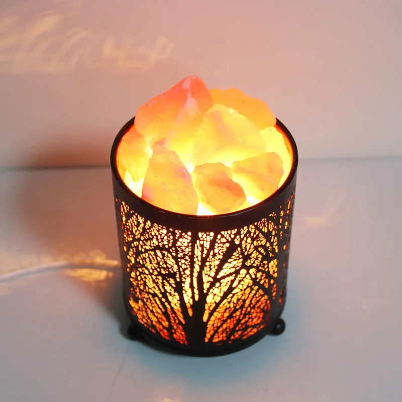 Natural Himalayan Forest Crystal Light With Retro Metal Basket Novelty Salt Himalayan Salt Lamp For Nighttime Ambiance From Autoledlight 15.51 DHgate.Com