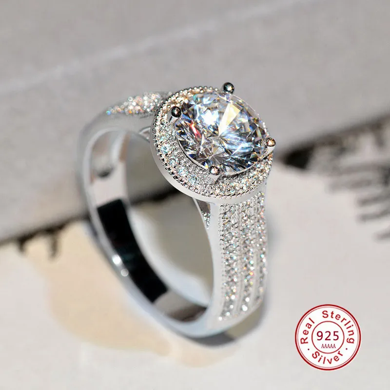 Forever Clear CZ Pave Circle Round Finger Ring Genuine 925 Sterling Silver Womens Moissanite Jewelry For Anniversary And Mothers Day Gift From Rocketer 10.77 DHgate.Com