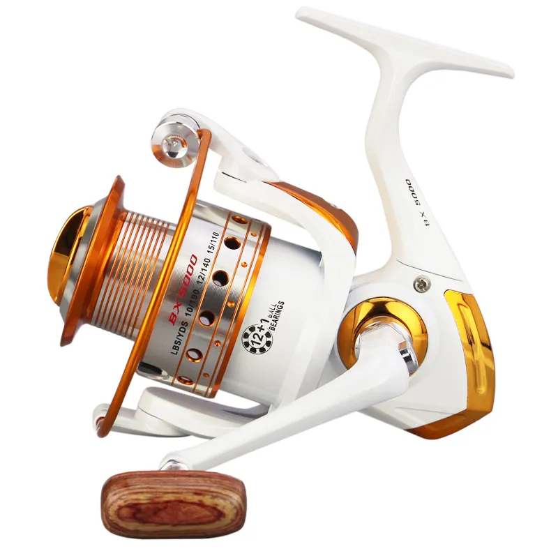 Fishing Spinning Reel 5.5:1 12bb Ball Bearing 500-9000 Series Left/Right  Interchangeable for Saltwater Freshwater Large Model 8000
