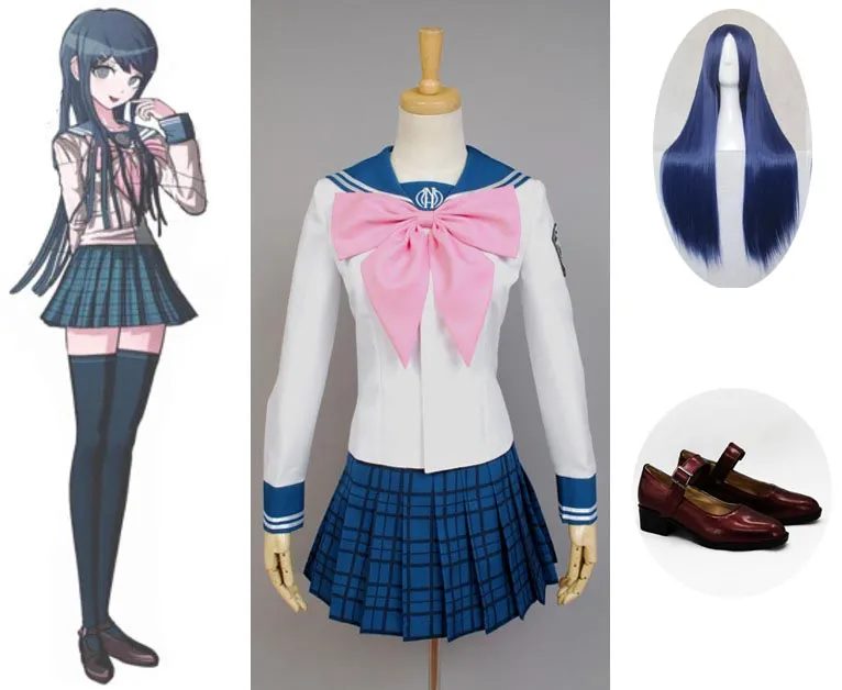 Danganronpa Sayaka Maizono Costume School complet sets uniformes Halloween Carnival Party Cosplay