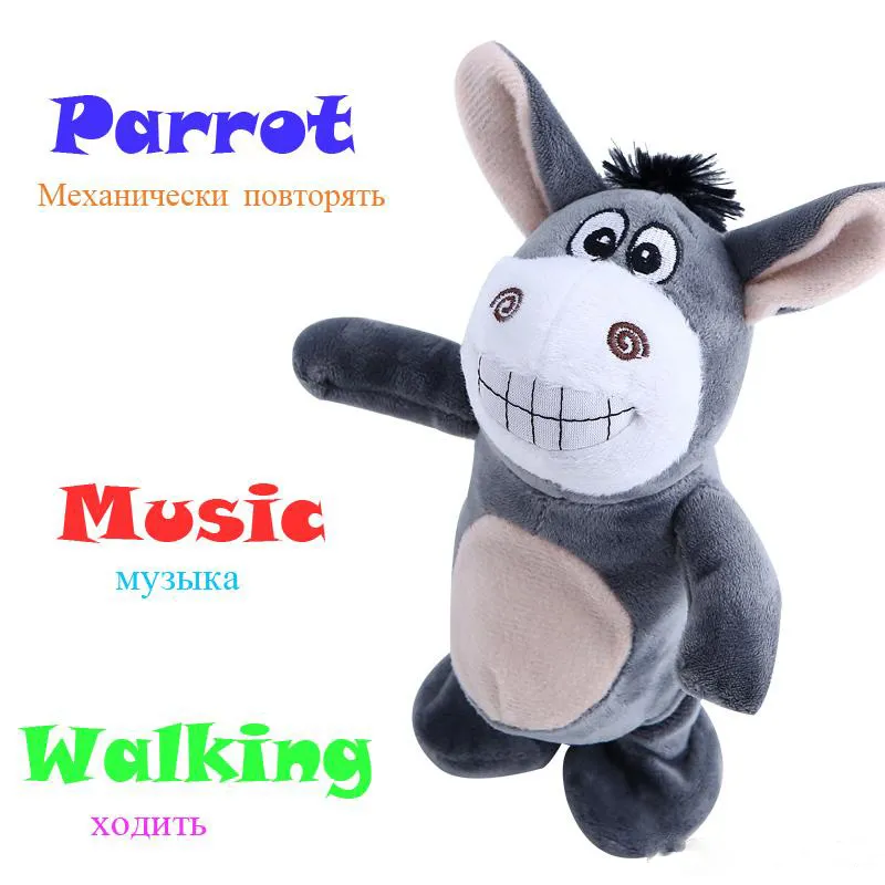 Niedlicher Plüsch-Esel, sprechender Neddy-Puppe, Laufroboter, Stofftiere, Actionfigur, Früherziehung, elektronisches Haustierspielzeug mit Musik, Kinderspielzeug