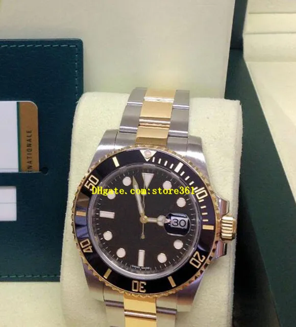 Оригинальная коробка сертификата мужские часы 116613LN черный циферблат 40 мм желтое золото, нержавеющая сталь Азия 2813 механизм с автоматическим
