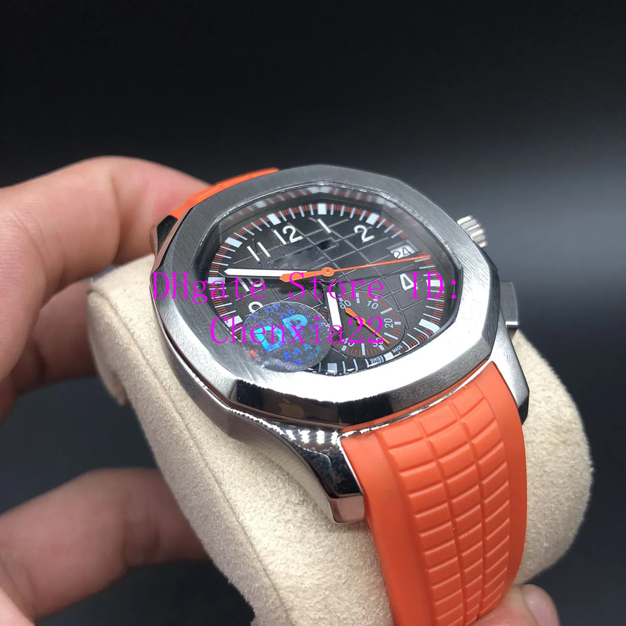 DPファクトリーウォッチ品質ブラックダイヤルVKクォーツムーブメント腕時計40mmノーチラス5968A-001ラバーストラ294Dのメンズウォッチウォッチ