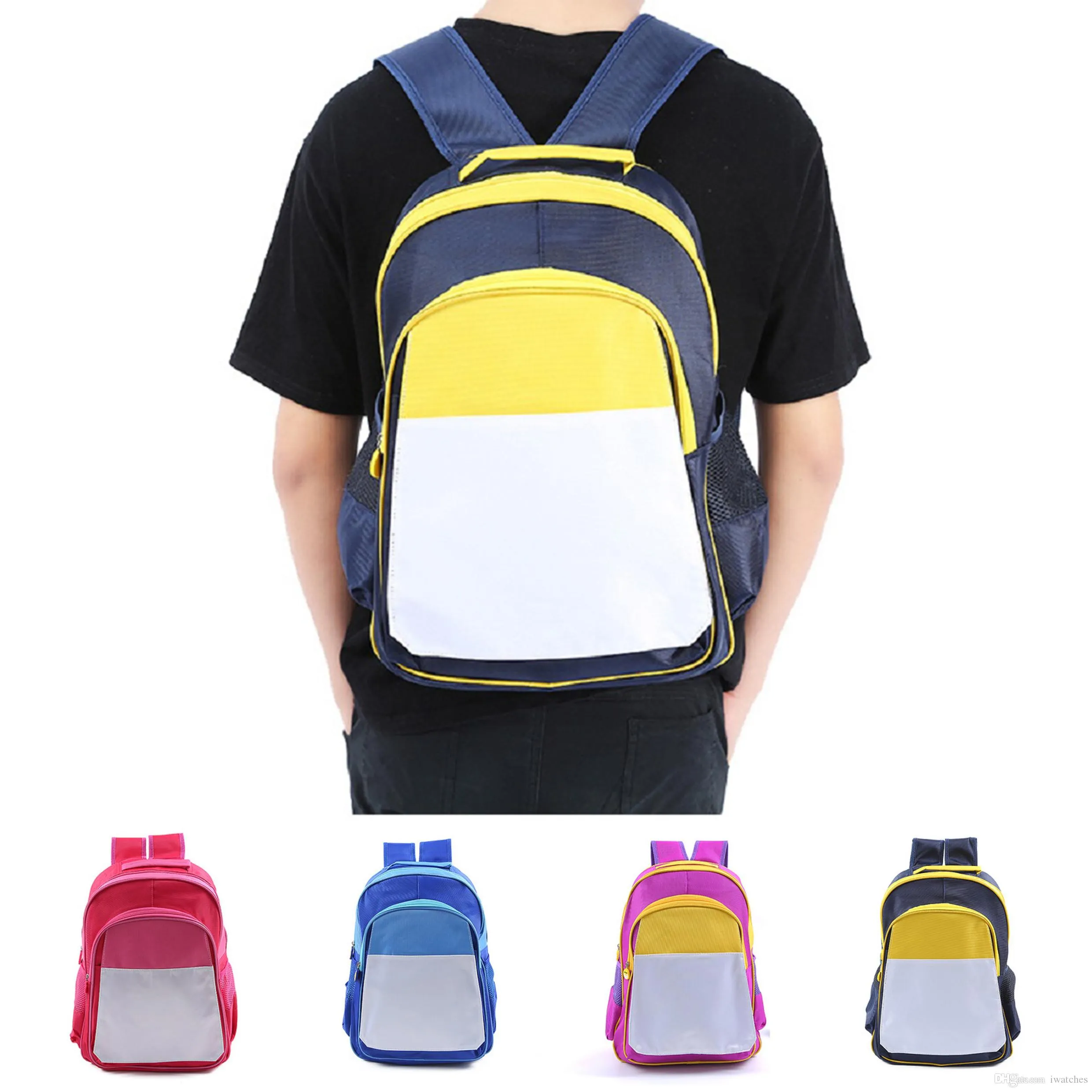 MDF sublimation blank heat transfer bag DIY children backpack 4 colors large capacity personalized blank printing consumables