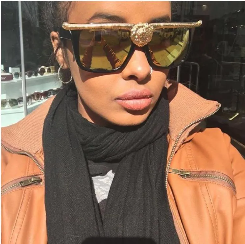 Vintage Oversized Square Black And Gold Sunglasses For Women And Men Hip Hop And Punk Style With Metal Accents Fashionable And Comfortable Sun Glasses For Ladies From Xiaoxingyun88 7.74 DHgate.Com