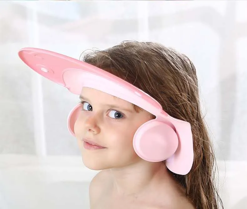 Bonnet de Douche Bébé, Bonnet de douche mignon, Réglable Visière Bonnets de  Bain, Shampooing Chapeau Protégez, Visière Bain Bébé, Protégez les Yeux et  Oreilles des Enfants(Rose)