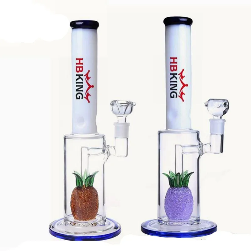 K130 tall bong scientific glass water pipe 13 inch big thick glass water bong pineapple perc dab rig with 14mm bowl